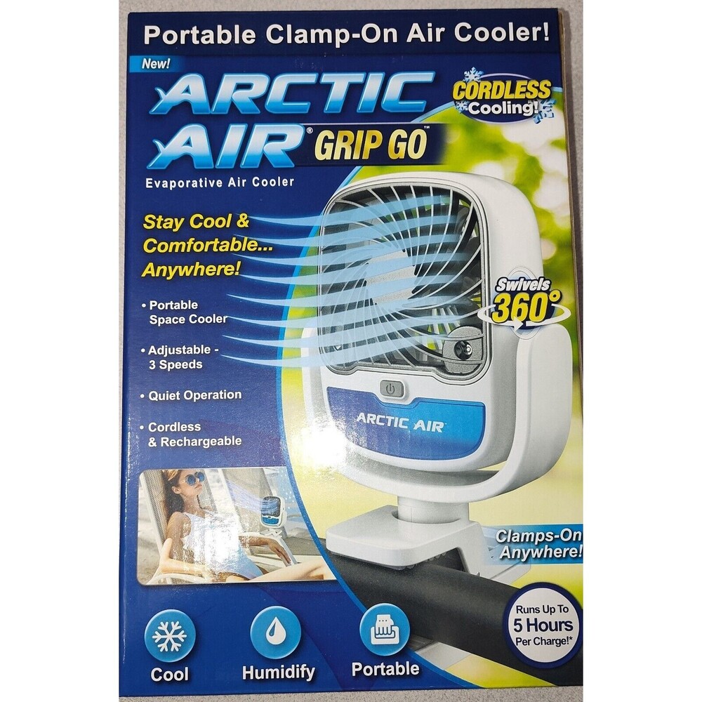 Arctic Air Grip Go Rechargeable Air Cooler Brand New
